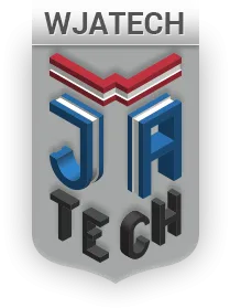 Wjatech Logo 56152 1593085589 Logo WJATECH, partnerzy. Grafika z literami WJA TECH na tarczy.